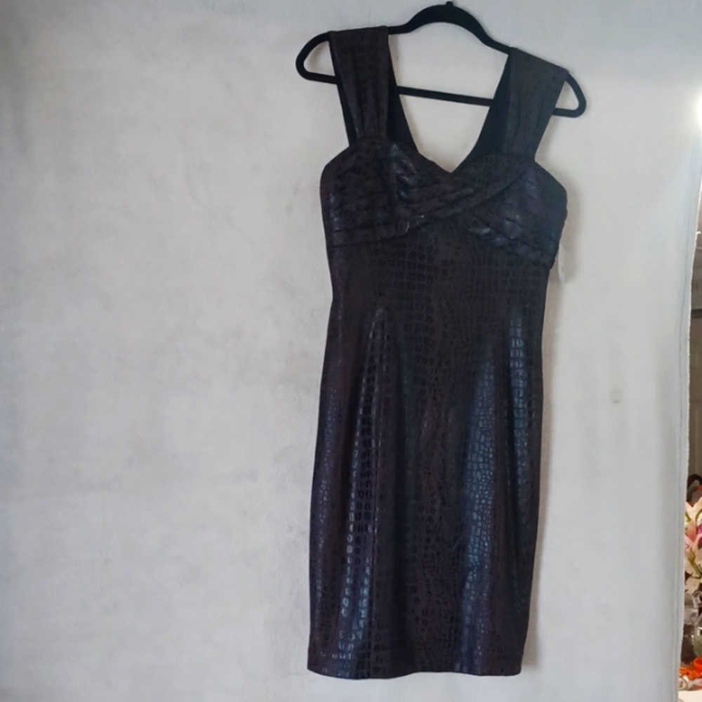 Madison Brown Black Faux Snake Print Sweetheart Dress New With Tag Women Size 6.